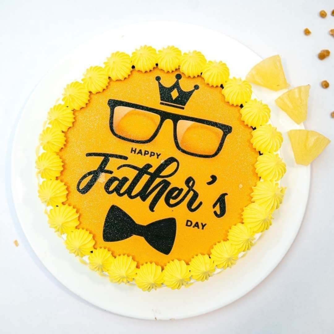 Father's Day Special Pineapple Photo Cake